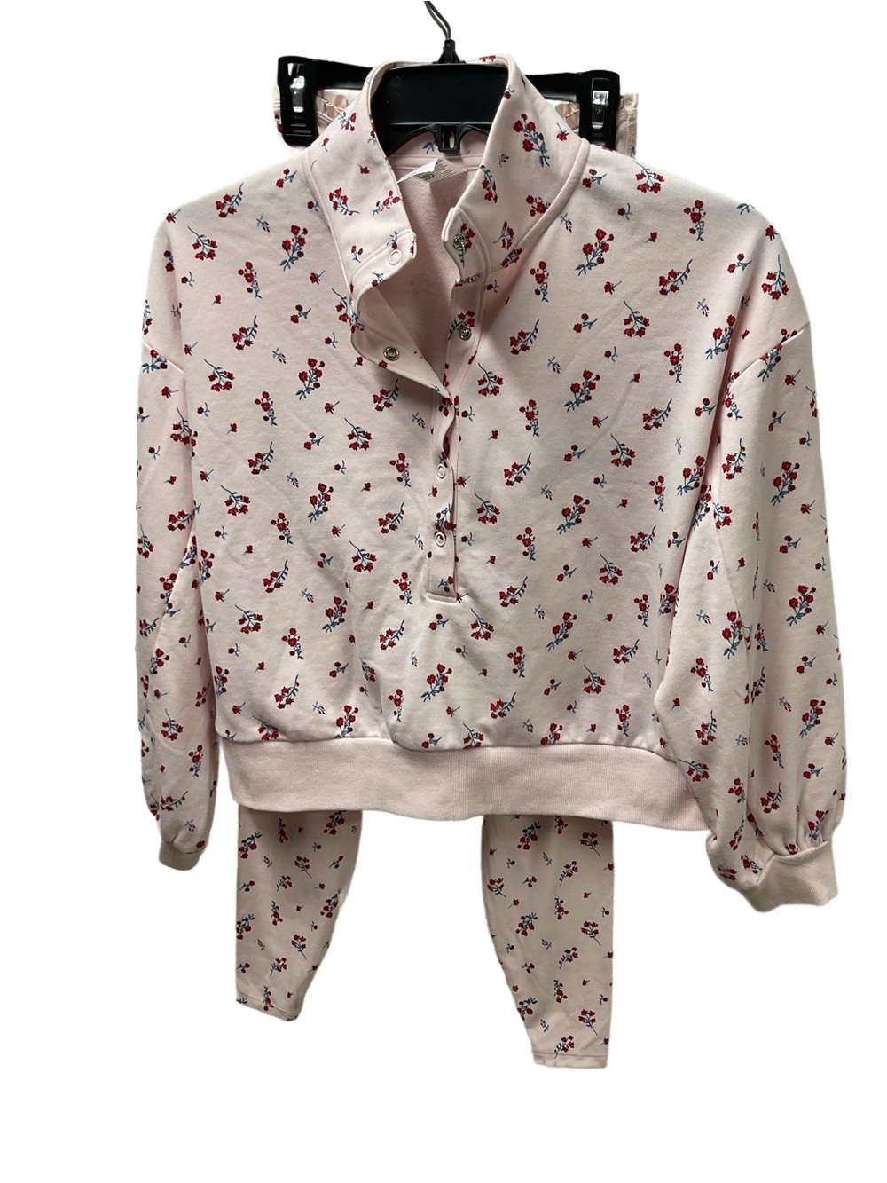 Women’s all in motion Pink Floral Quarter-Snap Pajama Set